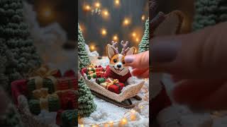 Cute Crochet Christmas Corgi Getting The Pika Effect Treatment! #funny #cute #animal #art #dog