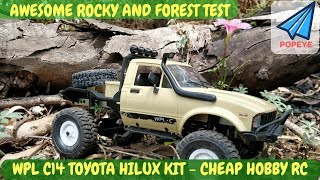 WPL C14 FIRST RIDE | RC TOYOTA SUV ROCK CRAWLING IN FOREST | RC With Popeye