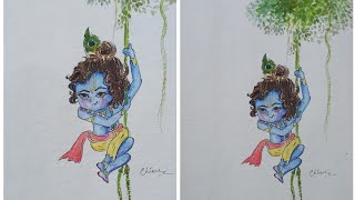 painting #shorts #watercolour #littlekrishna