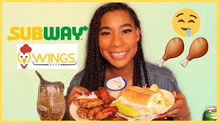 SPEED EATING 🍗 CHICKEN WINGS & SUBWAY 🌯 I 지저분한 식사 MUKBANG 먹방 I  ELITE THE PHOENIX