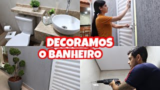 DECOREI O BANHEIRO DA ÁREA EXTERNA 😍 + FAXINÃO NO BANHEIRO + LIMPEI TUDO + FICOU LINDO + VEM VER 🤩