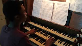 Bayanda Mthetho, aged 14, playing the Grahamstown Cathedral organ