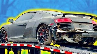 REBUILDING A SMASHED AUDI R8 THAT I WON AT AUCTION