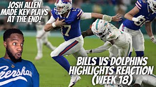 REACTION TO Buffalo Bills vs Miami Dolphins | 2023 Week 18 Game Highlights