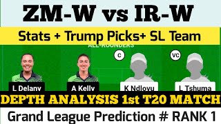 ZM-W vs IR-W Dream11 Prediction | ZM-W vs IR-W Dream11 Team | zm-w vs ir-w today 1st t20i match |