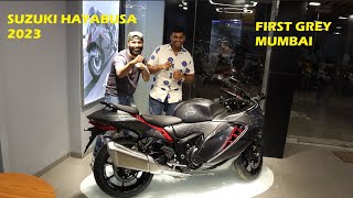 Suzuki Hayabusa 2023 delivery ley li Mumbais first Grey