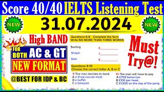 IELTS LISTENING PRACTICE TEST 2024 WITH ANSWERS | 31.07.2024