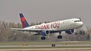 4K | Delta Airlines (Thank You Livery) Airbus A321-231 at Minneapolis Airport