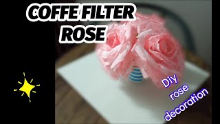 COFFEE FILTER ROSE DIY.@SuzetteButlercrafts