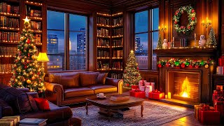 Winter Night at Living Room 🎄 Warm Christmas Ambience with Music for Relax, Study 🔔