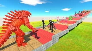 Mecha Godzilla Pj Mask VS Team Rainbow Friends - Animal Revolt Battle Simulator