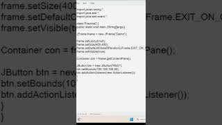 JButton Event handling | java Tutorials  #codingpatterns #javapattern #javaprogramming #javapattern