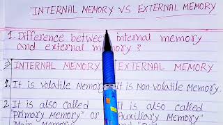 Internal memory vs external memory|difference between internal memory and external memory in hindi.