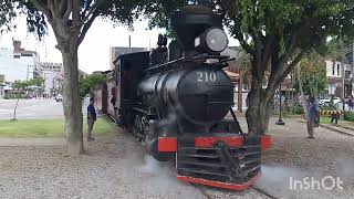 mais um teste com a Maria fumaça 210 em Miguel Pereira ( os preparativos para inauguração no dia 30)