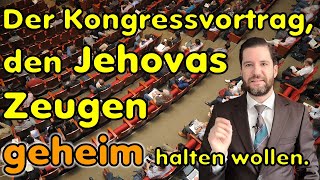 Jehovas Zeugen wollen per Anwalt diesen Kongressvortrag geheim halten. Der strittige Ausschnitt.