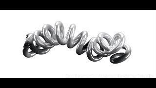 Video tutorial of Helical spring with non-linear axis using Creo