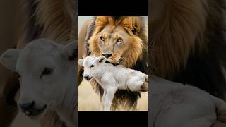 Lion attack on calf and cow | cow vs lion | #youtubeshorts #cow #calf #lion #fight #animals