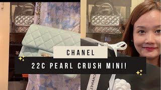 Chanel 22C Pearl Crush mini + earrings unboxing! So HTF ❤️ + Sunday & Chanel Vlog KLCC #chanel2022