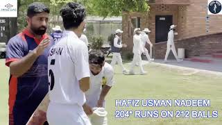 HAFIZ USMAN NADEEM 204 RUNS 212 BALLS #cricket  #live #AhmadGlass #