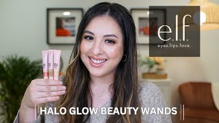 NEW ELF HALO GLOW BEAUTY WANDS [REVIEW] GLOWY MAKEUP $9! #makeup #haloglow #haloglowbeautywands