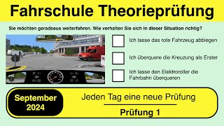 🚘 Führerschein Theorieprüfung Klasse B 🚗 September 2024 - Prüfung 1 🎓📚