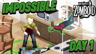 Surviving The Impossible Tile-Man Challenge (Project Zomboid Modded)