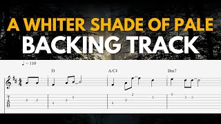 Backing Track - A Whiter Shade of Pale - Procol Harum | Easy Fingerstyle Guitar TAB