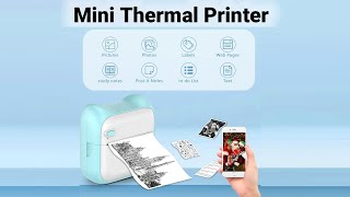 Mini Printer Sticker Maker, Thermal Sticker Printer, Inkless Pocket Printer, Inkless