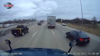 Car Driver Cuts Off Semi And Causes Huge Wreck