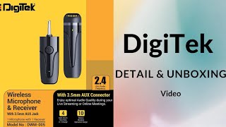 Digitek wireless microphone (Dwm-005) with 3.5mm aux Jack| Digitek Microphone Dwm005 unboxing video|