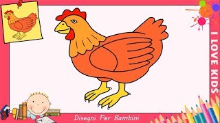 Disegni di galline FACILI per bambini | Come disegnare una gallina 1