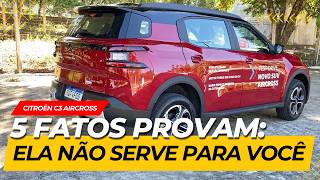 Citroën C3 Aircross Turbo: pontos NEGATIVOS do SUV rival da Chevrolet Spin! Vale a pena? É bom?