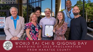 Cypress Pillar receives the 2023 World Tai Chi & Qigong Day Proclamation from Manatee County Florida