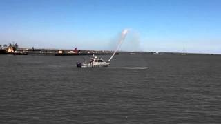 Cleveland Fire Boat Lake Erie near USS COD. Aug 22, 2015.