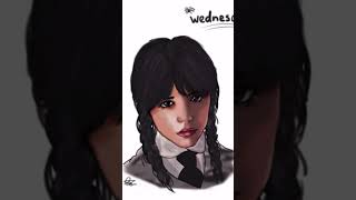 MY WEDNESDAY’S ADDAMS FANARTS - #youtubeshorts #wednesday #jennaortega #wednesdayaddams #fanart