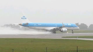 Wet Spray KLM E190 Departure | PH-EXB | Norwich Airport | 24/10/2019