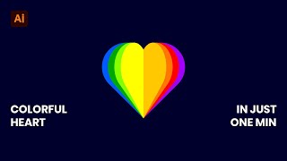 Colorful Heart in Adobe Illustrator Tutorial CC 2020 #shorts