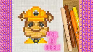 💕 PAW PATROL SERİES 3 RUBBLE 💕Pixel art idea✍️How to draw pixel art/How to draw pixel RUBBLE 💕♥️