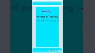 Velocity || definition of Velocity #shorts #youtube #youtubeshorts