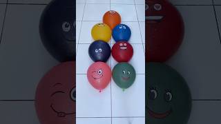 Pop 7 red, blue, green, yellow, purple, orange, pink emoji balloons || asmr reverse video