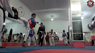 Sports class in taekwondo