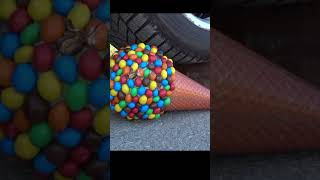 Experiment Car vs M&M ICECREAM | Crushing Crunchy & Soft Things by Car