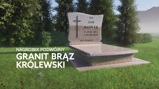 Nagrobek podwójny jednopłytowy granit Brąz Królewski