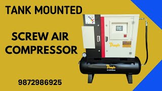 Tank Mounted Screw Air Compressor | 10hp screw Air Compressors | Screw Compressor with Tank | Air