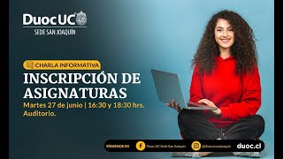 Charla informativa Inscripción de Asignaturas (Vespertina)