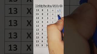 Table of 13 📚✨️ #tables #maths