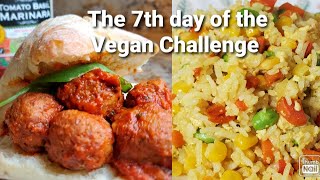 The last day of the 7 days of vegan budget recipes (Fried rice 🍚 Meatball Sandwich 🥪)