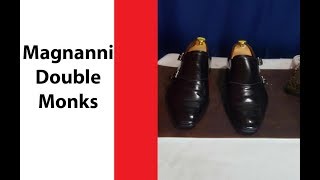 ASMR Shoe Shine Magnanni Double Monks (Wide lens, movie feel)