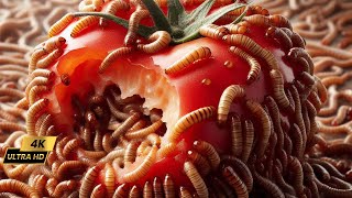 Mealworms Eating Tomato (Mealworms Time Lapse)