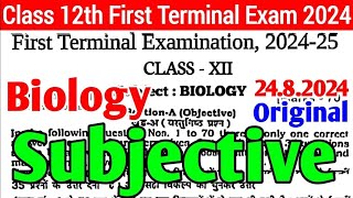 24.8.2024 Class 12th Biology August Monthly exam 2024 | Class 12th Biology Monthly exam Viral paper